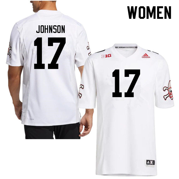 Women #17 Tyreke Johnson Nebraska Cornhuskers College Football Jerseys Sale-Strategy - Click Image to Close